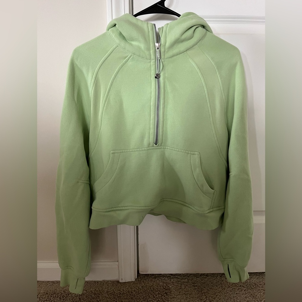 Lululemon Light Green Scuba Half-Zip Hoodie